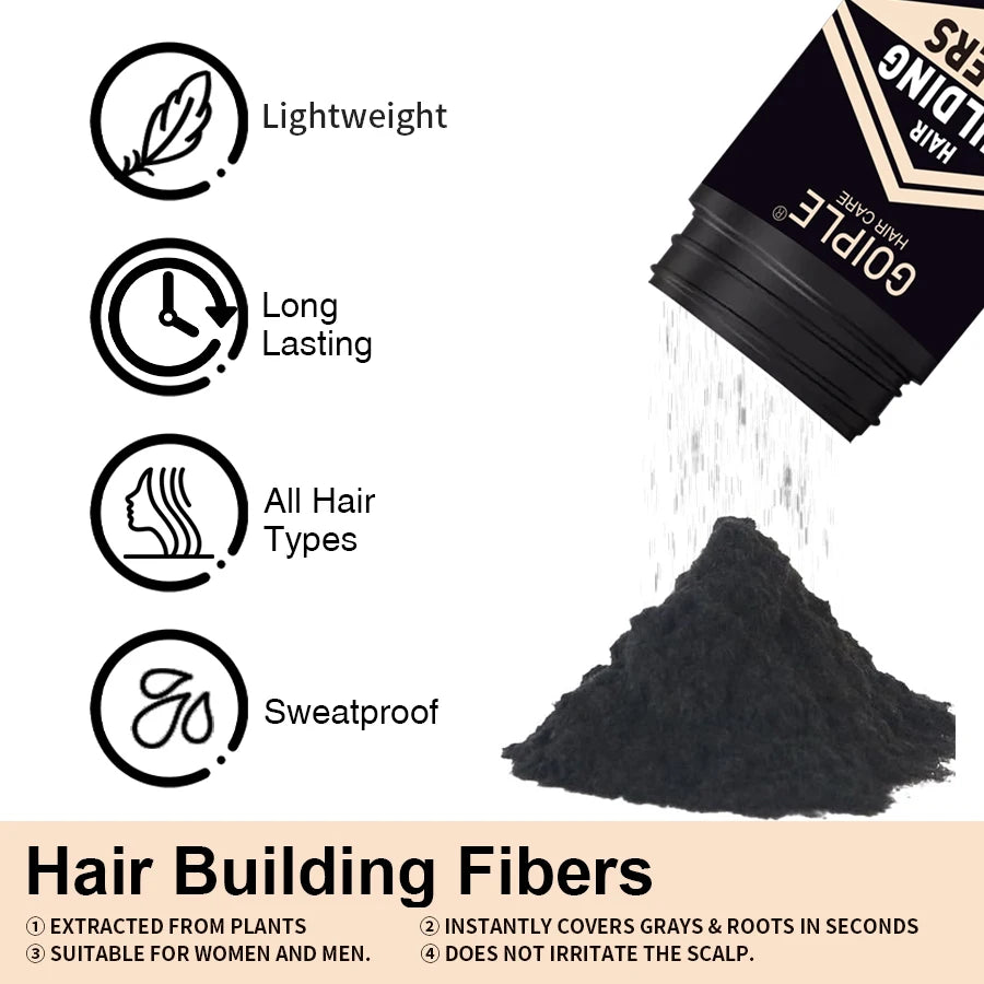 15g Hair Building Fiber Powder Set with Applicator and Hairline Tool - 3