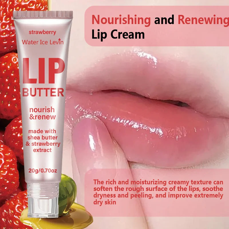 Strawberry Shea Butter Lip Balm Moisturizing and Renewing Lip Care 20g - 2