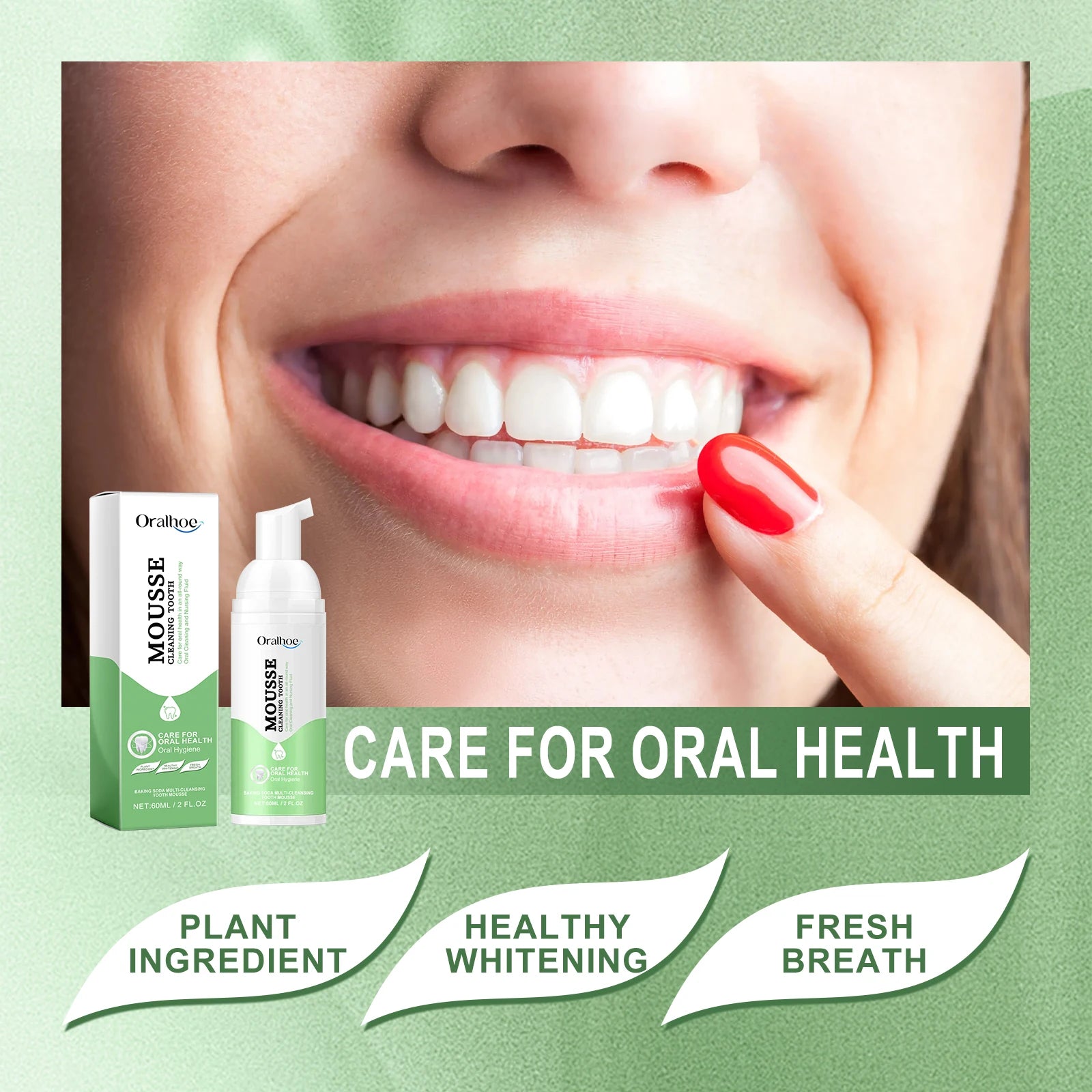 Whitening Foaming Toothpaste for Stain Removal and Fresh Breath - 10