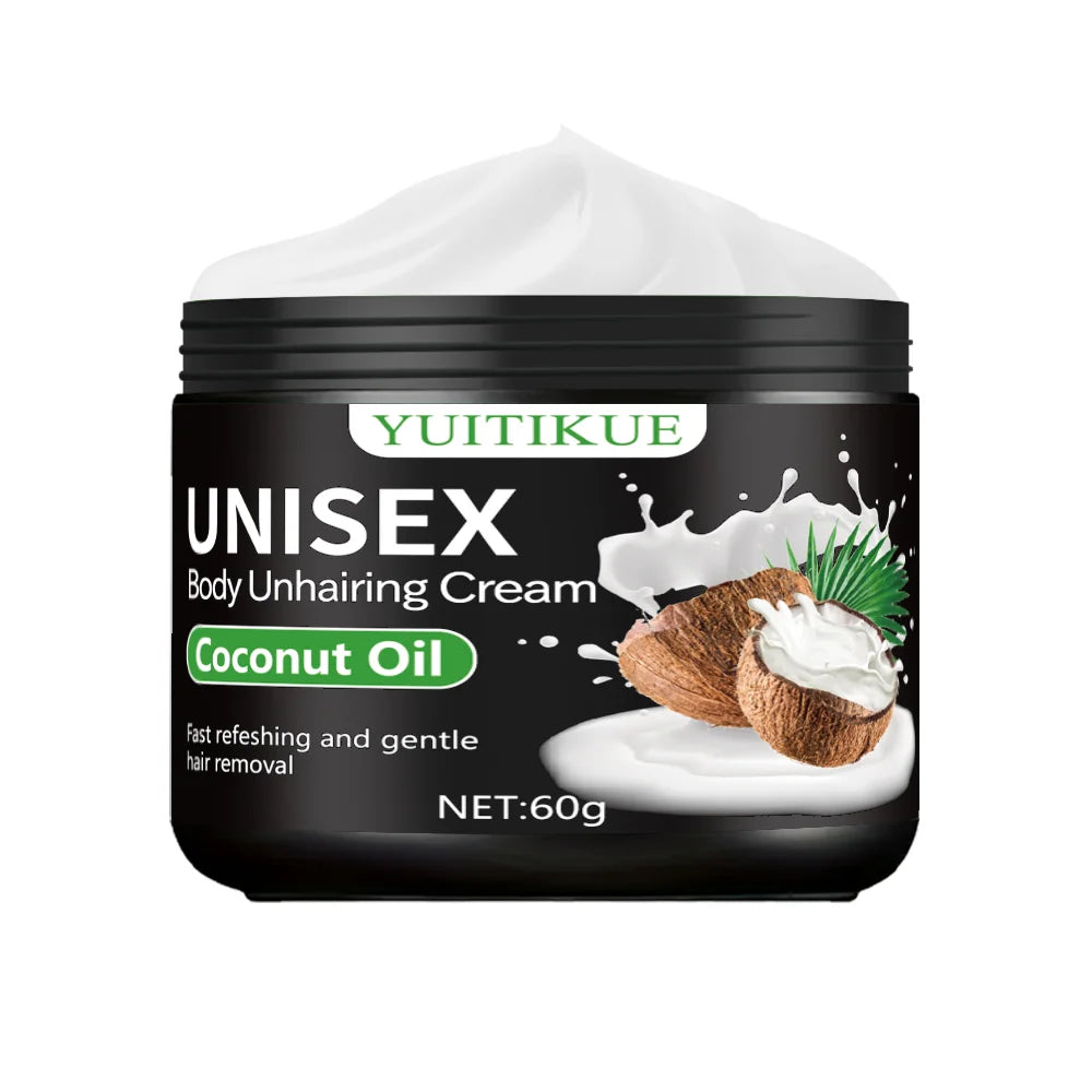 YUITIKUE Unisex Body Hair Removal Cream Gentle Coconut Oil Depilatory - 7