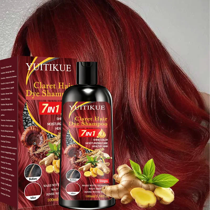 7 in 1 Claret Herbal Hair Dye Shampoo 100ml