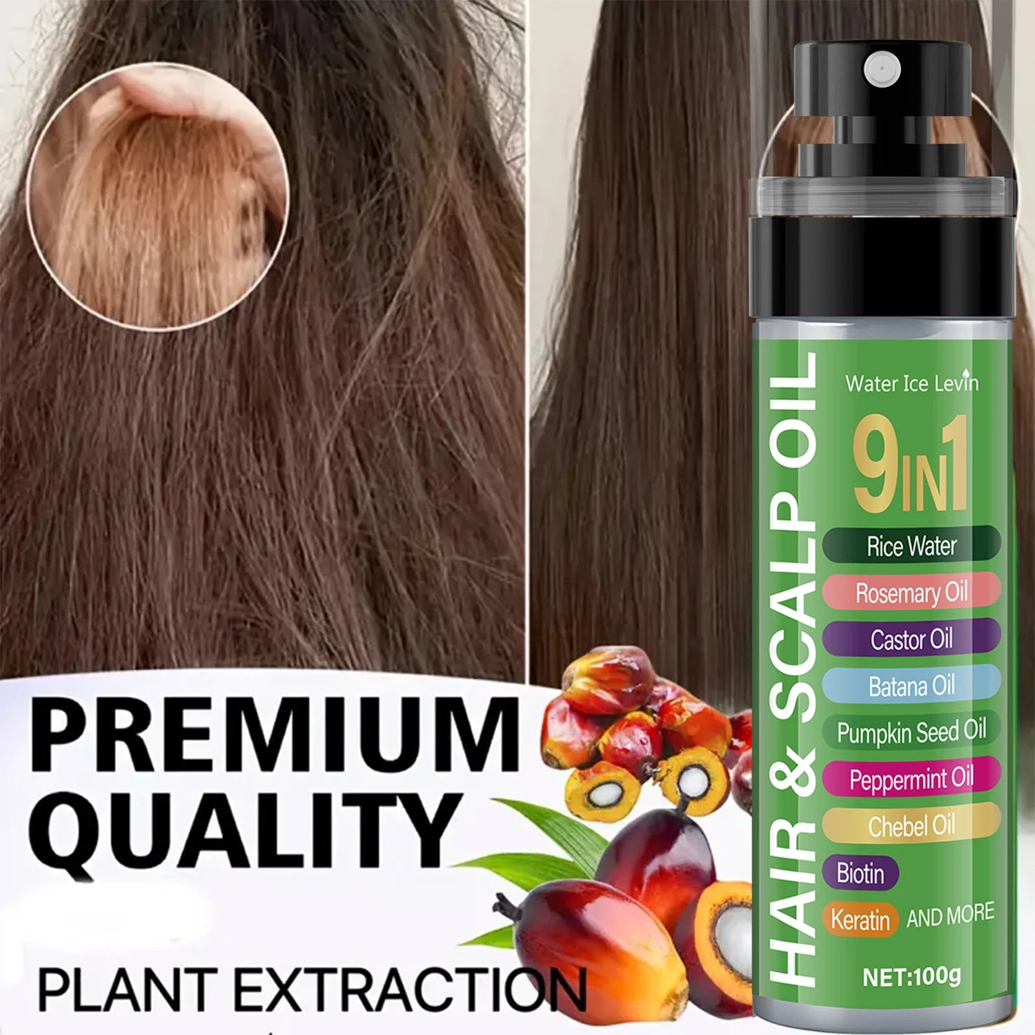 9-in-1 Rice Water and Keratin Hair and Scalp Nourishing Oil 100g