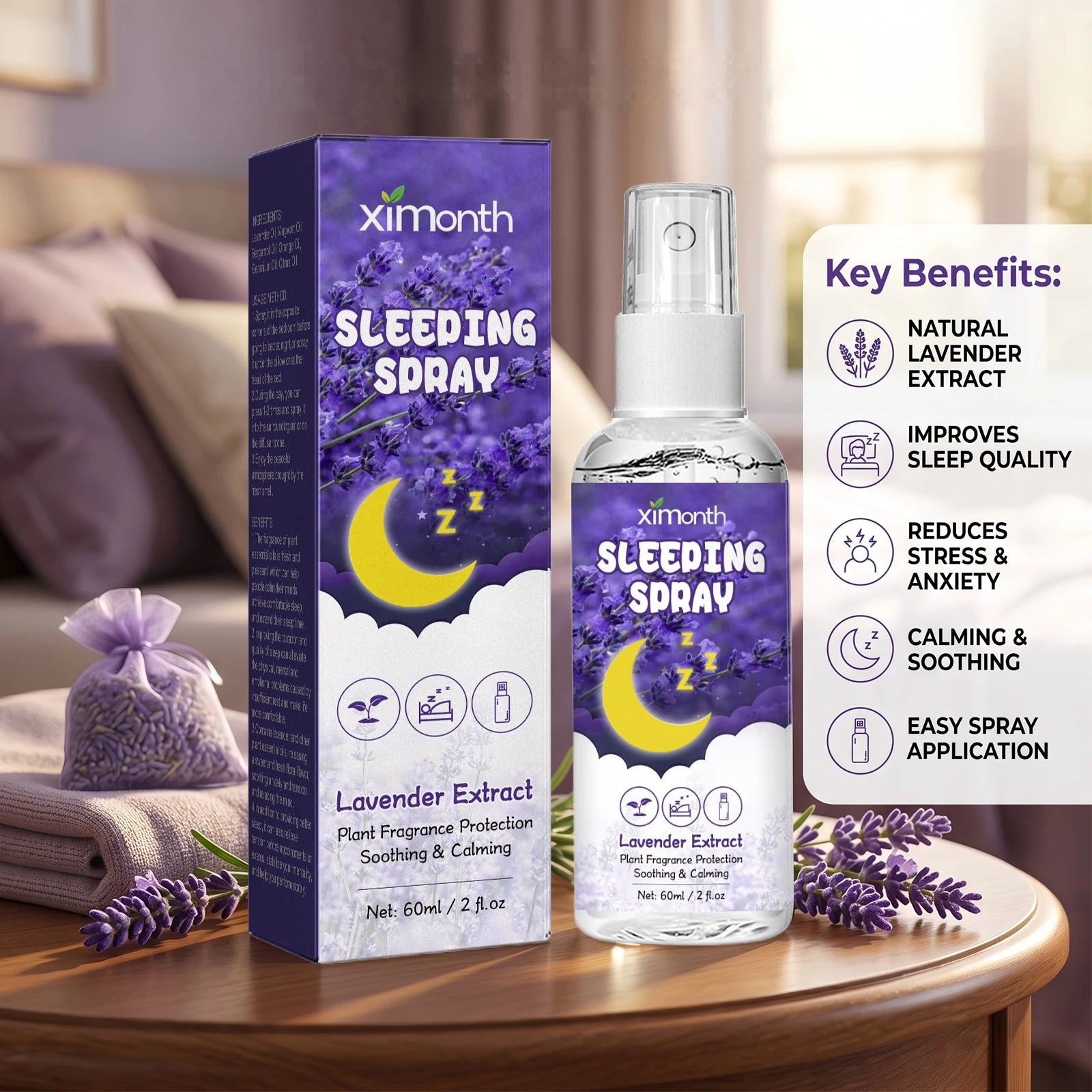 Lavender Calming Sleep Mist for Restful Nights - 2
