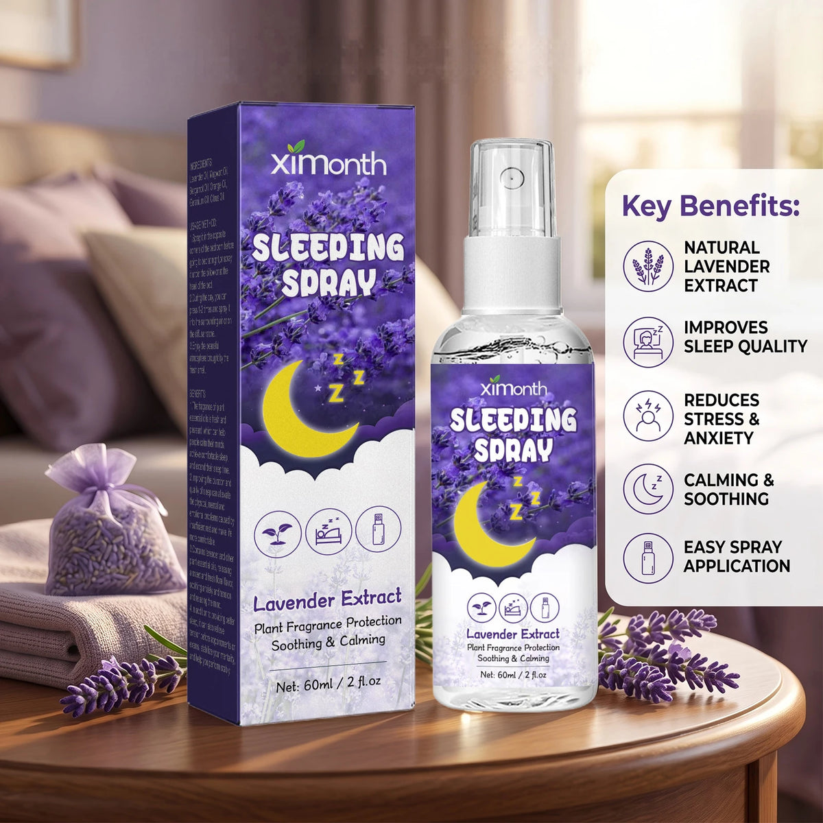 Lavender Calming Sleep Mist for Restful Nights