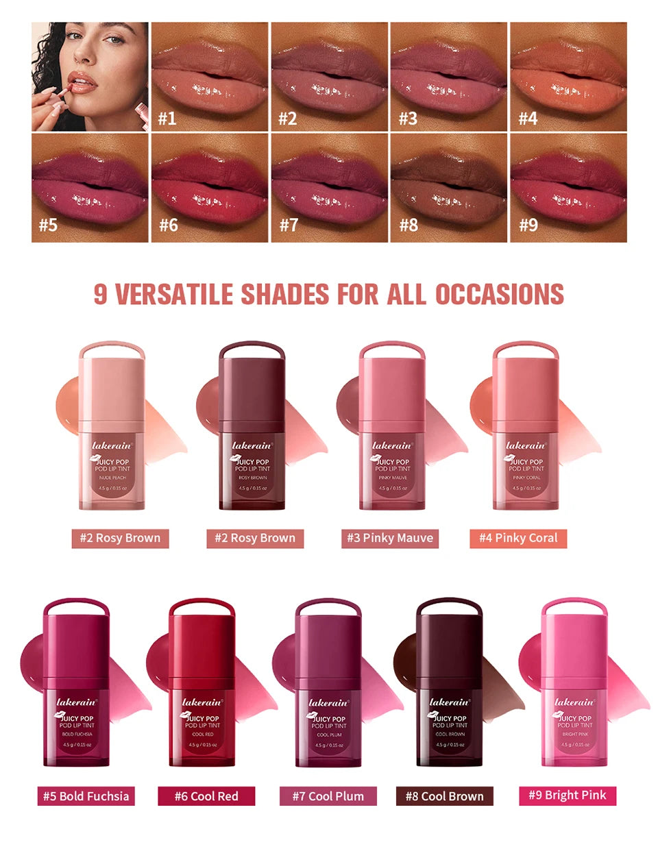 Hydrating Juicy Pop Lip Tint for High-Shine Finish - 8