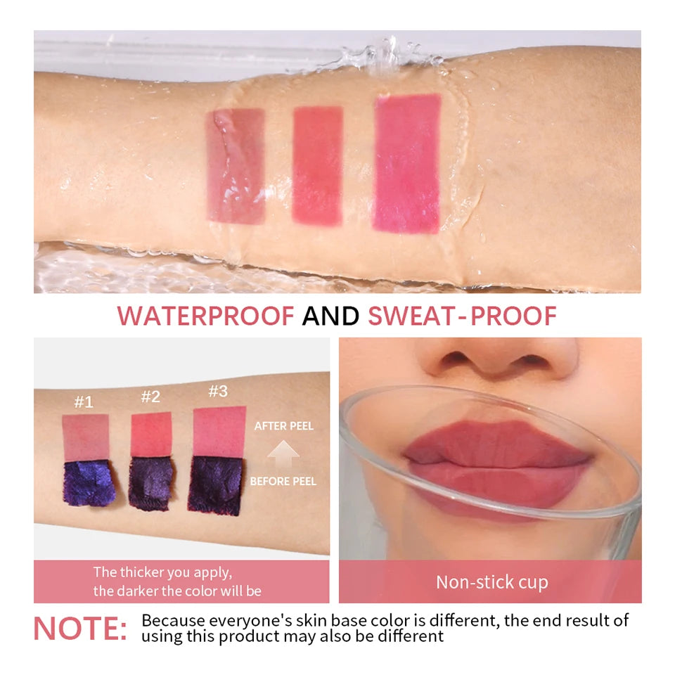 Waterproof Peel-Off Lip Stain for Long-Lasting Matte Color - 22