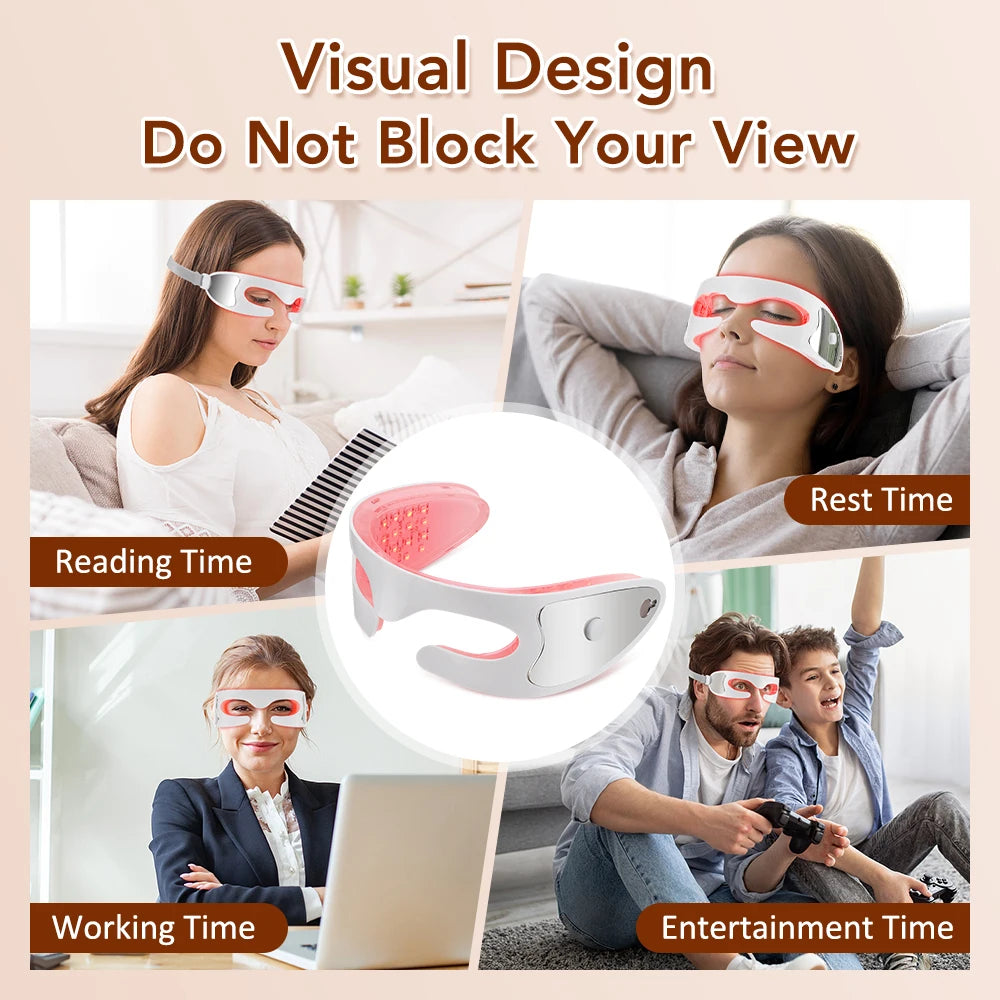 3D LED Red Light Therapy Eye Massager for Fatigue and Dark Circles