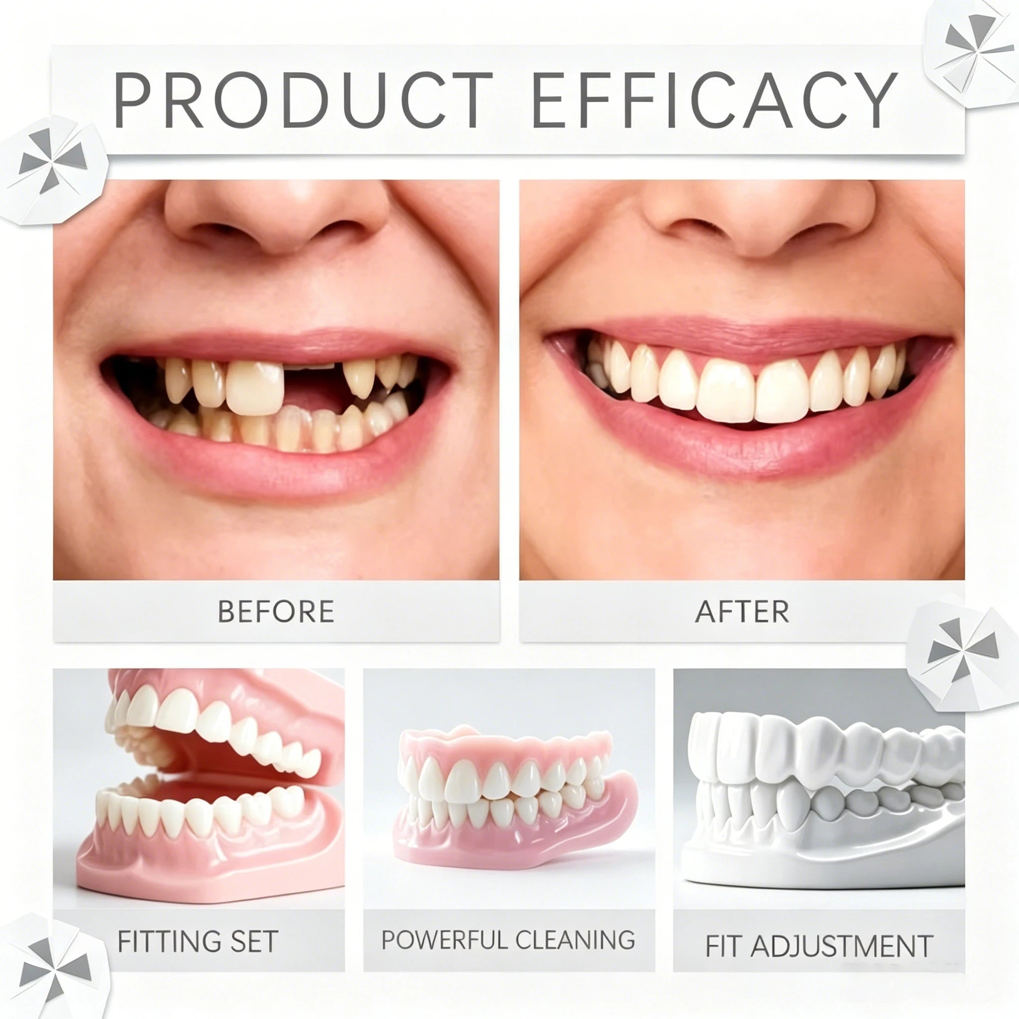 Instant Smile Comfort Veneers - Natural Fit Upper and Lower Teeth - 3