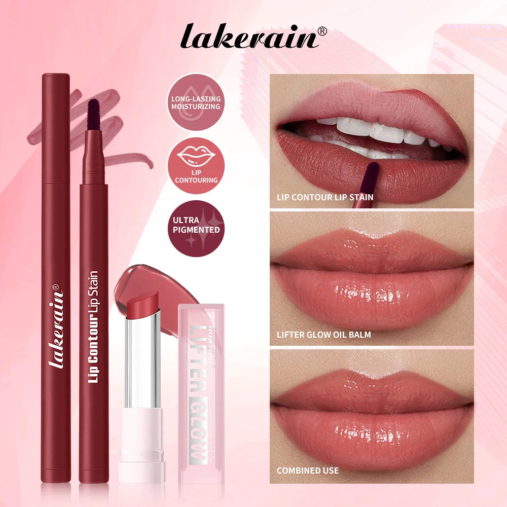 Long-Lasting Lip Liner and Moisturizing Balm Set - 1