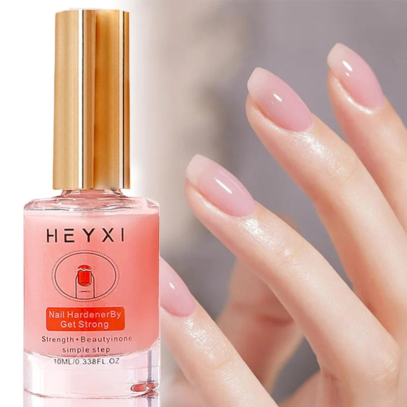 HEYXI Pink Nail Hardener Polish Strengthening Gloss Treatment 10ml