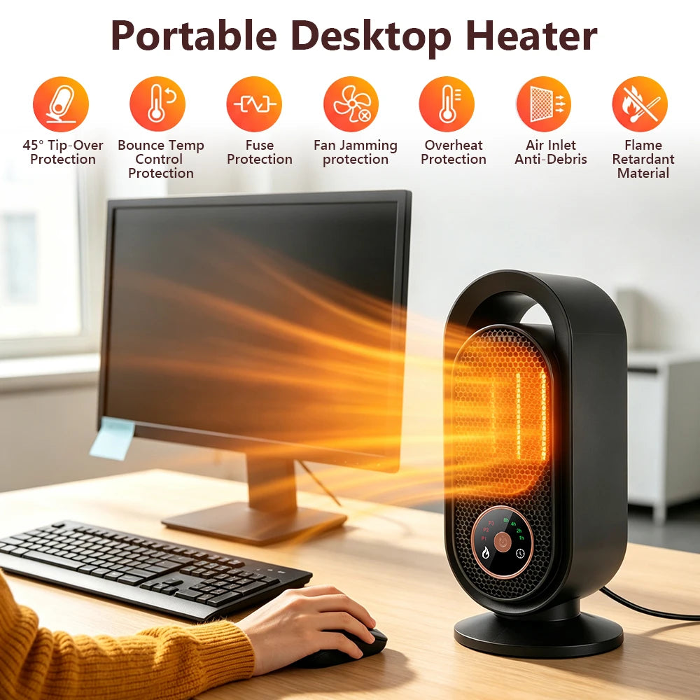Portable PTC Ceramic Desktop Heater for Home and Office - 1