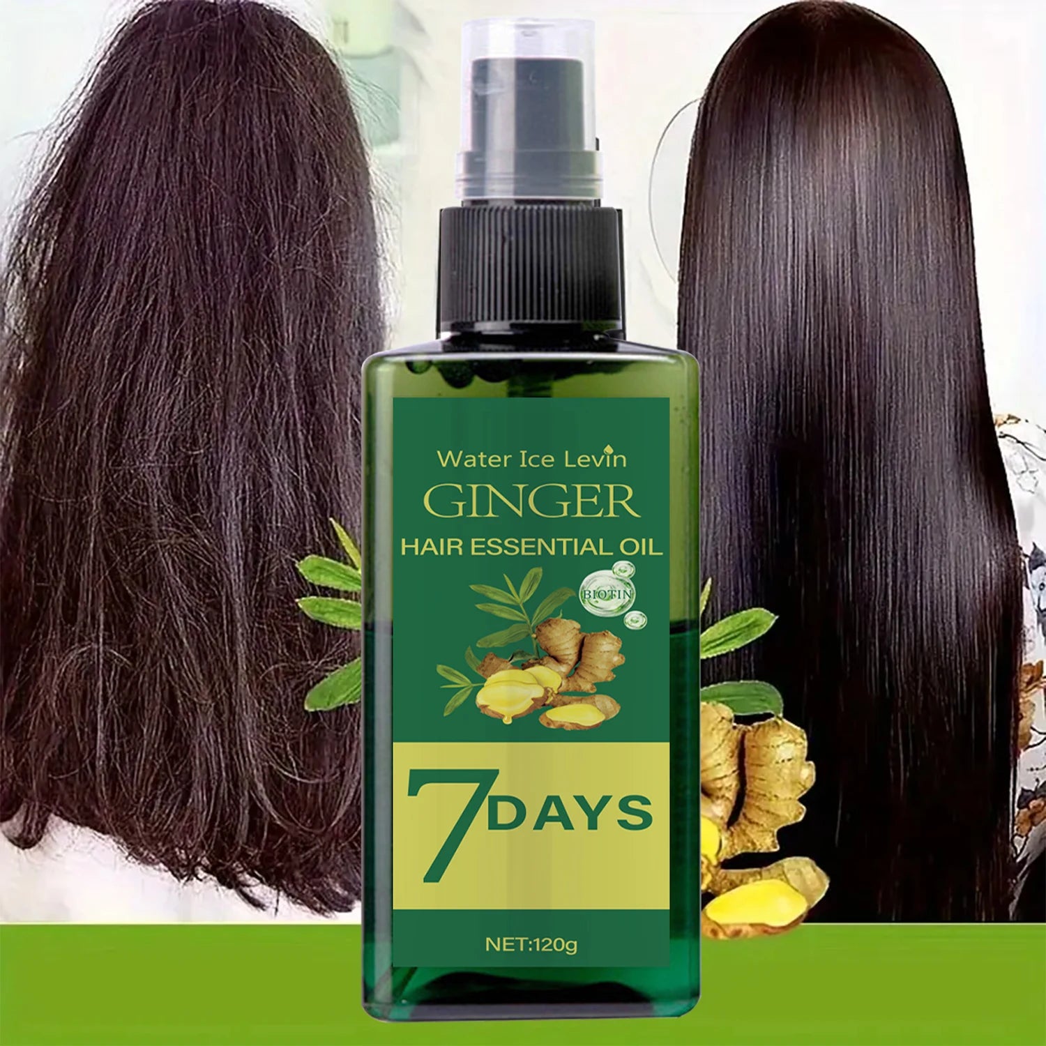 Ginger Hair Growth Oil with Biotin Scalp Treatment and Nourishing Serum - 2