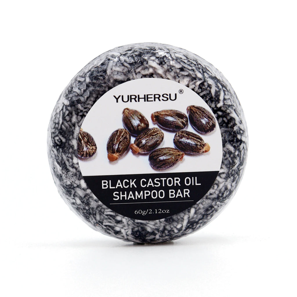 Yurhersu Black Castor Oil Shampoo Bar 2-in-1 Hair Cleanser 60g