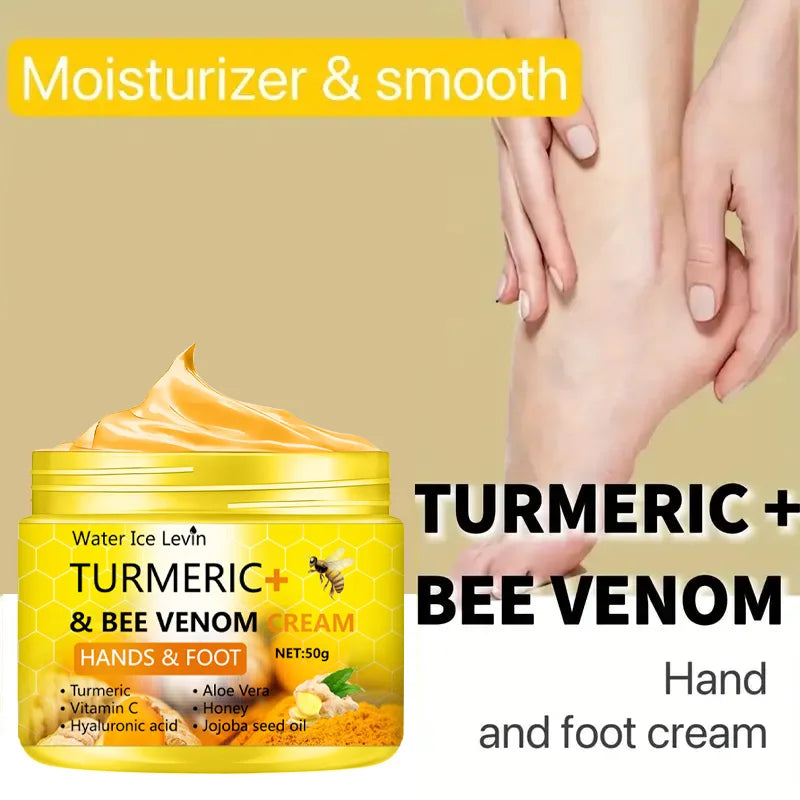 Turmeric Bee Venom Foot Cream Cracked Heel and Hand Repair Treatment