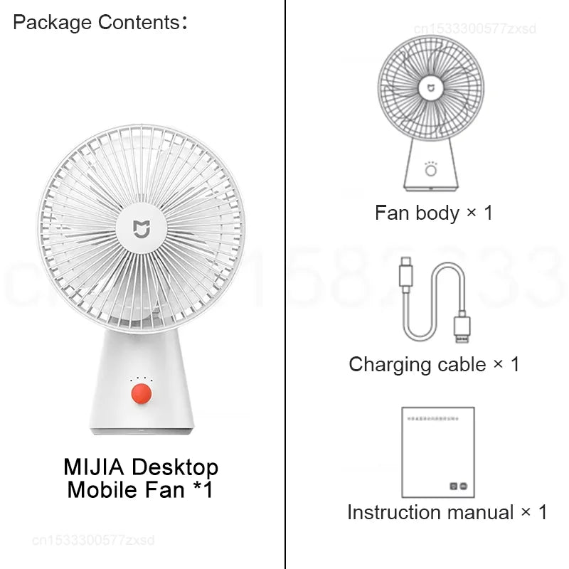 Mijia Desktop Fan Rechargeable Portable Cooling Table Fan 2 in 1