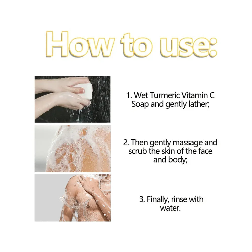 Turmeric Kojic Acid Soap Deep Cleansing Brightening Bar for Face and Body