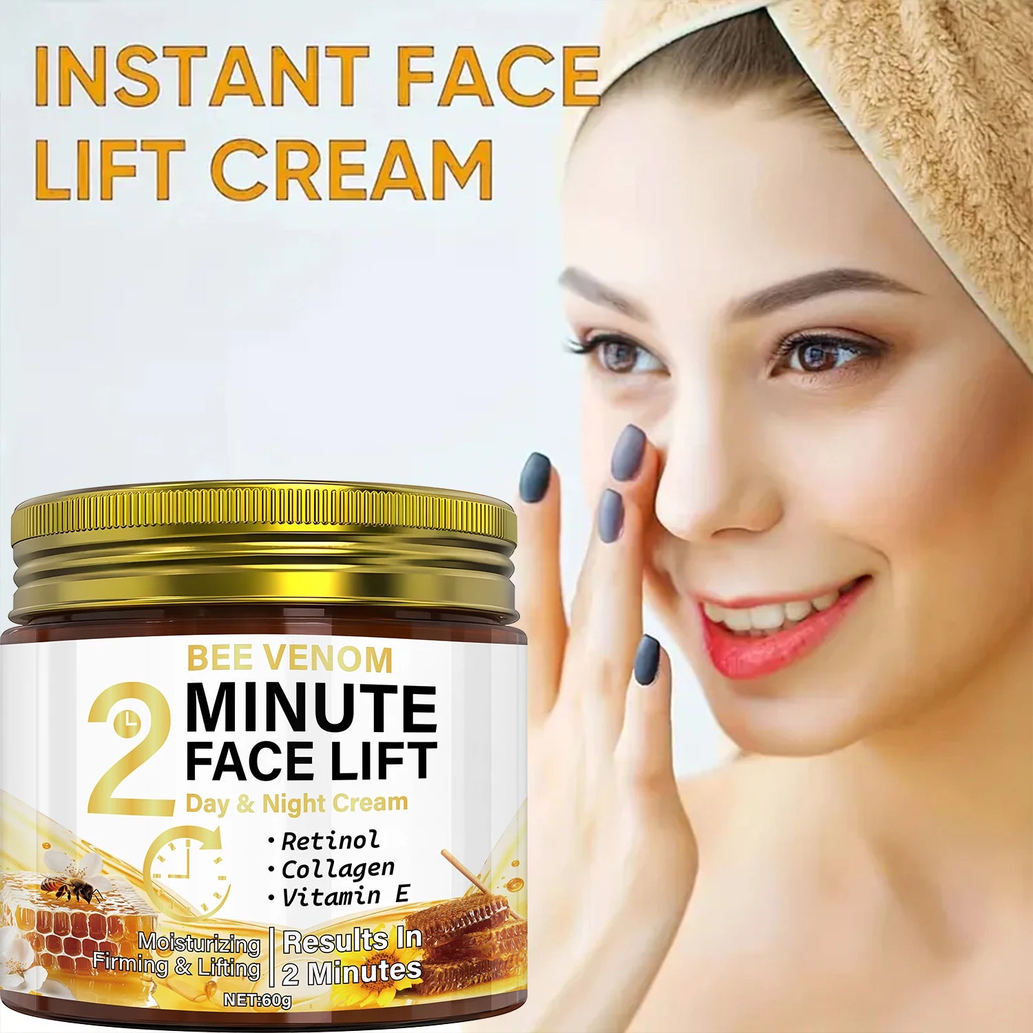 Bee Venom Anti Aging Face Cream Retinol Collagen Firming Moisturizer - 2
