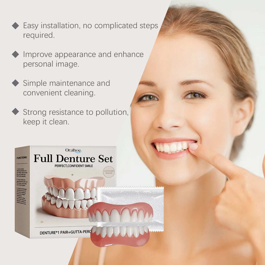 Temporary Silicone Denture Set for Smile Restoration