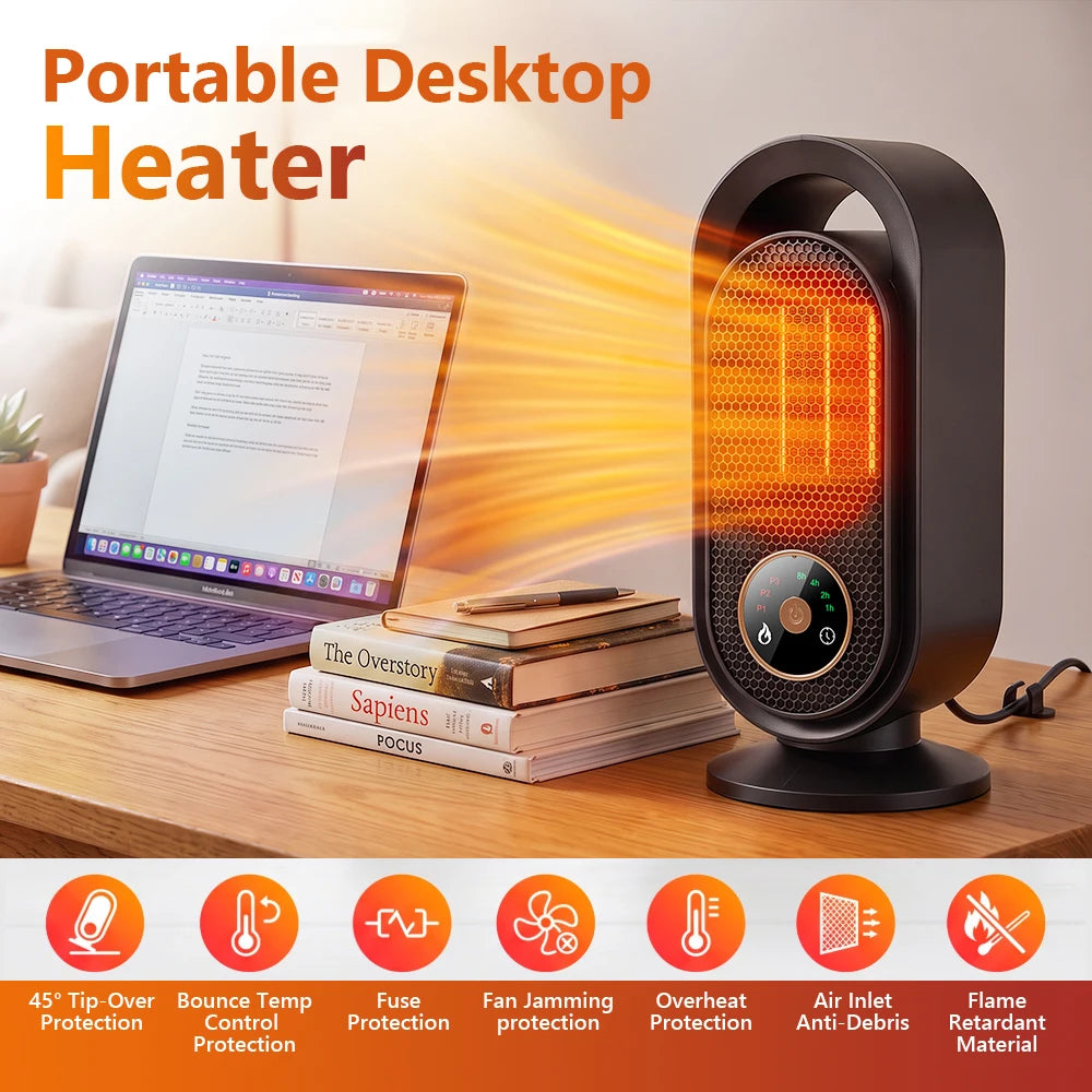Portable PTC Ceramic Desktop Heater for Home and Office - 7