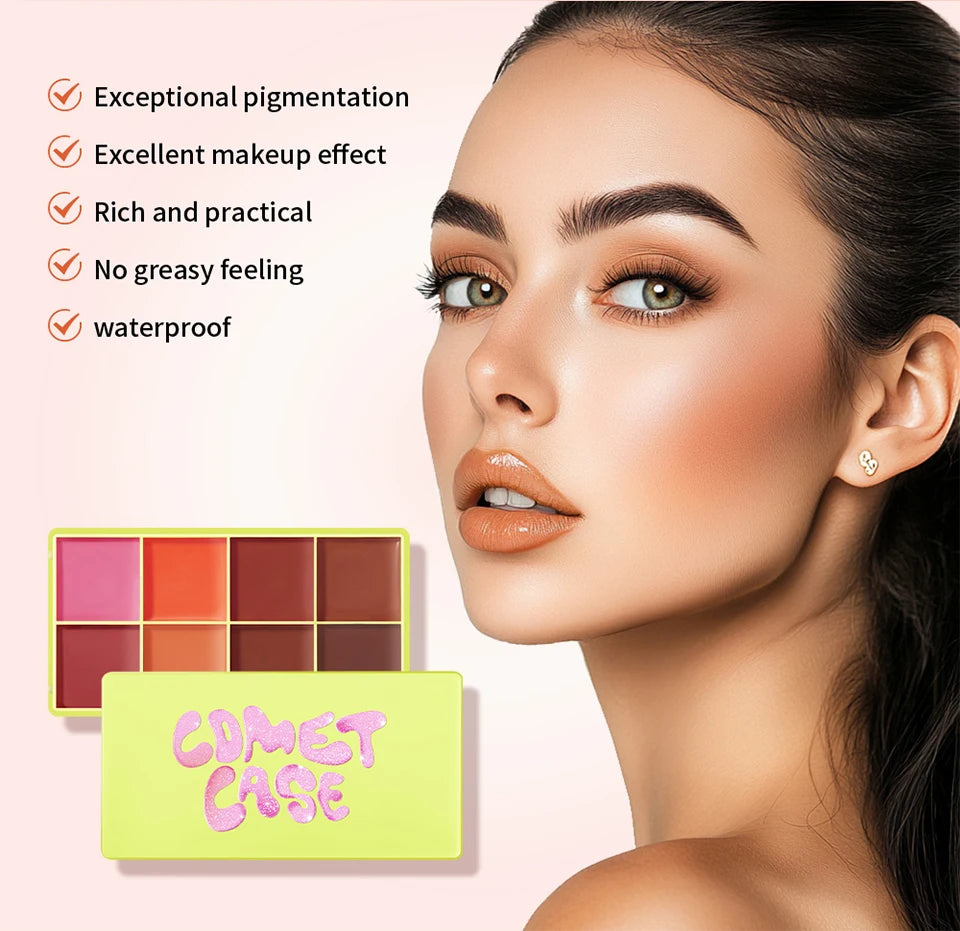 8-Color Cream Blush and Contour Palette