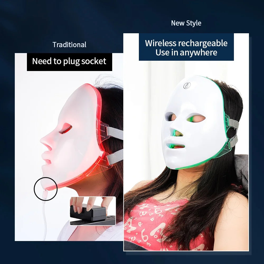 7-Color LED Light Therapy Face Mask for Skin Rejuvenation