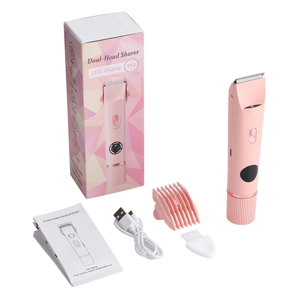 Waterproof Dual-Head Electric Body Shaver for Women