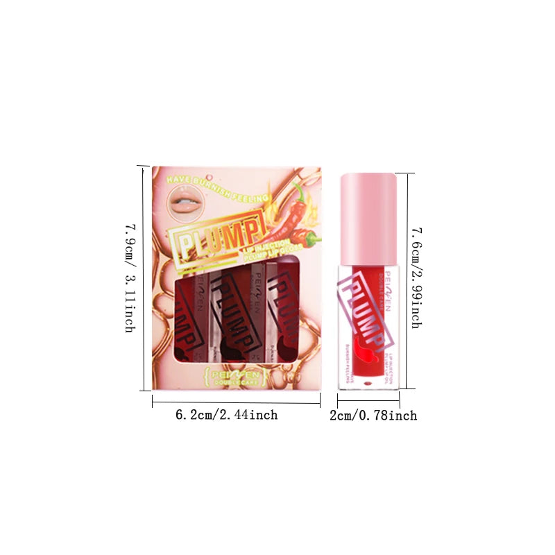 Peiien Plumping Lip Oil Set Glossy Hydrating Lip Gloss for Dry Lips - 4