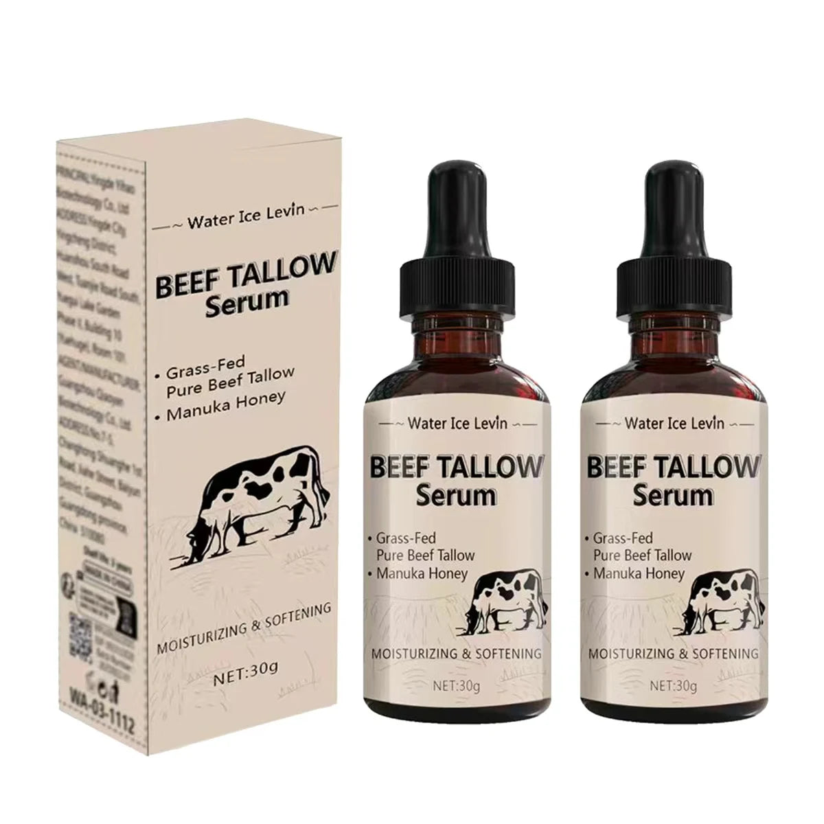 Beef Tallow Face Serum with Manuka Honey Moisturizing Firming Oil