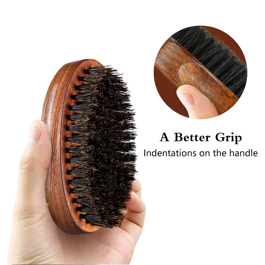 Lockmio Men Beard Oil and Grooming Brush Set Musk Scent