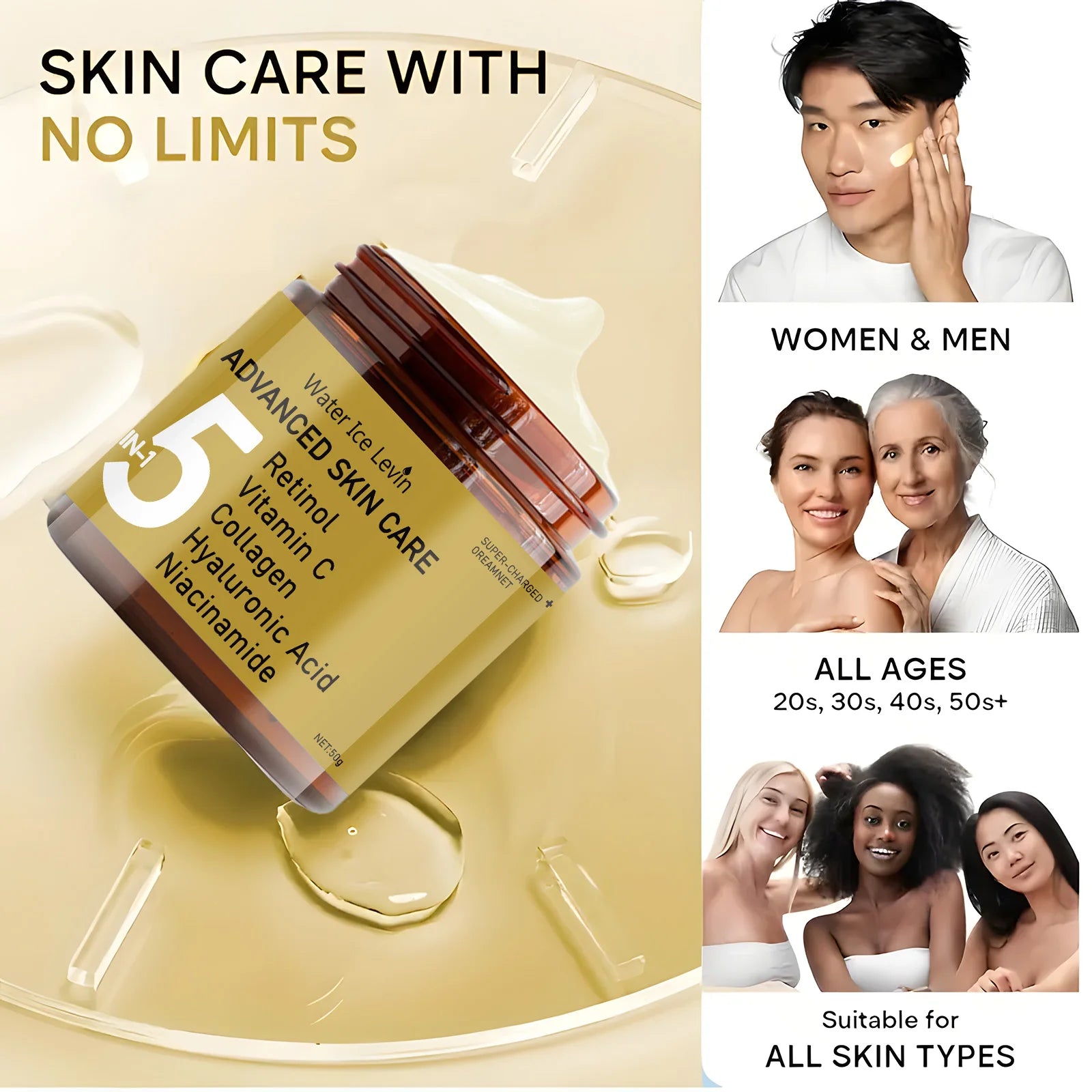 Water Ice Levin 5-in-1 Retinol and Vitamin C Anti-Aging Face Cream - 6