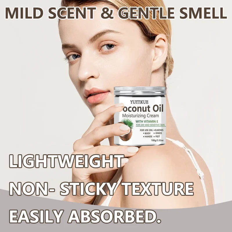YUITIKUE Coconut Oil Moisturizing Body Cream for Dry Skin 100g