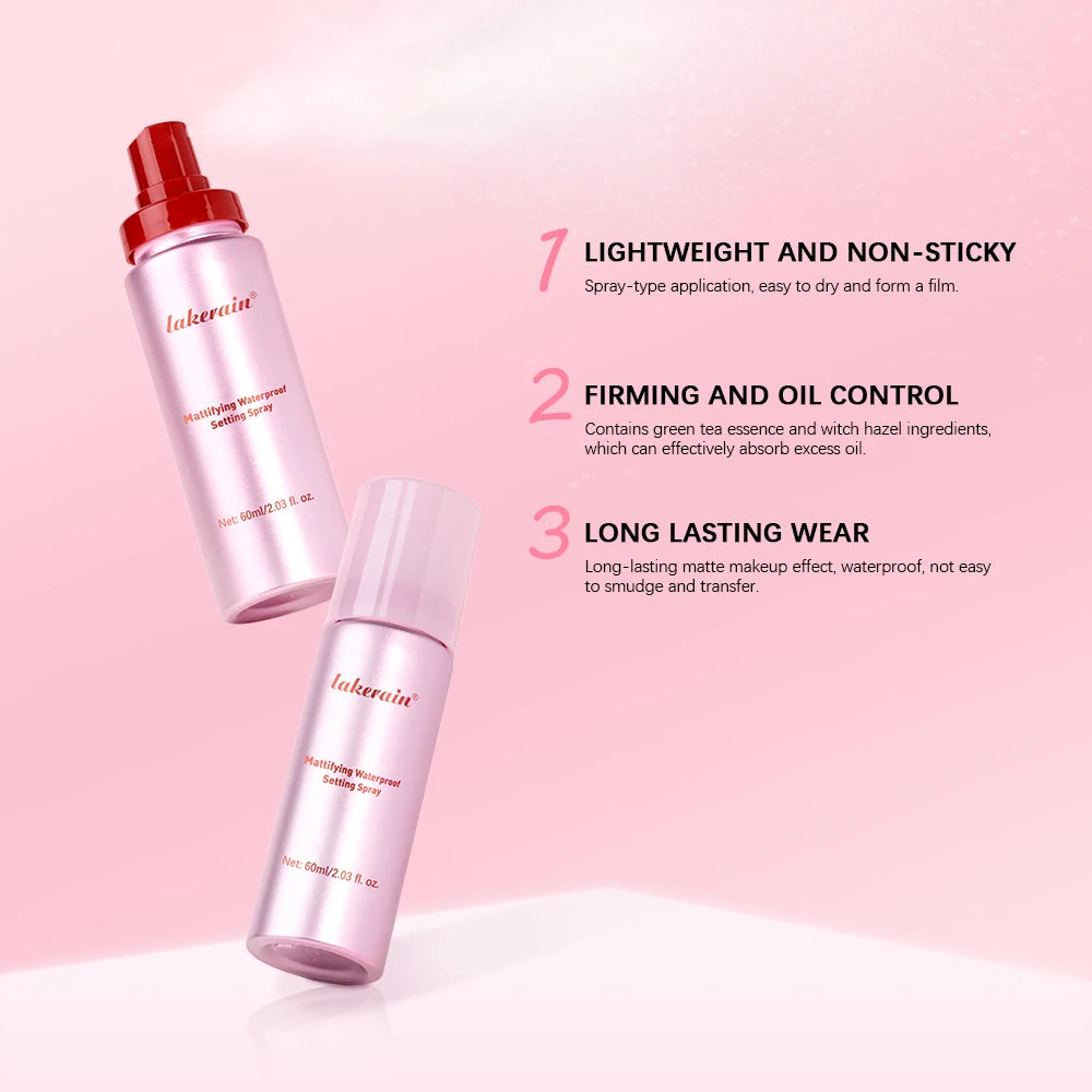 Long-Lasting Matte Makeup Setting Spray for All Skin Types