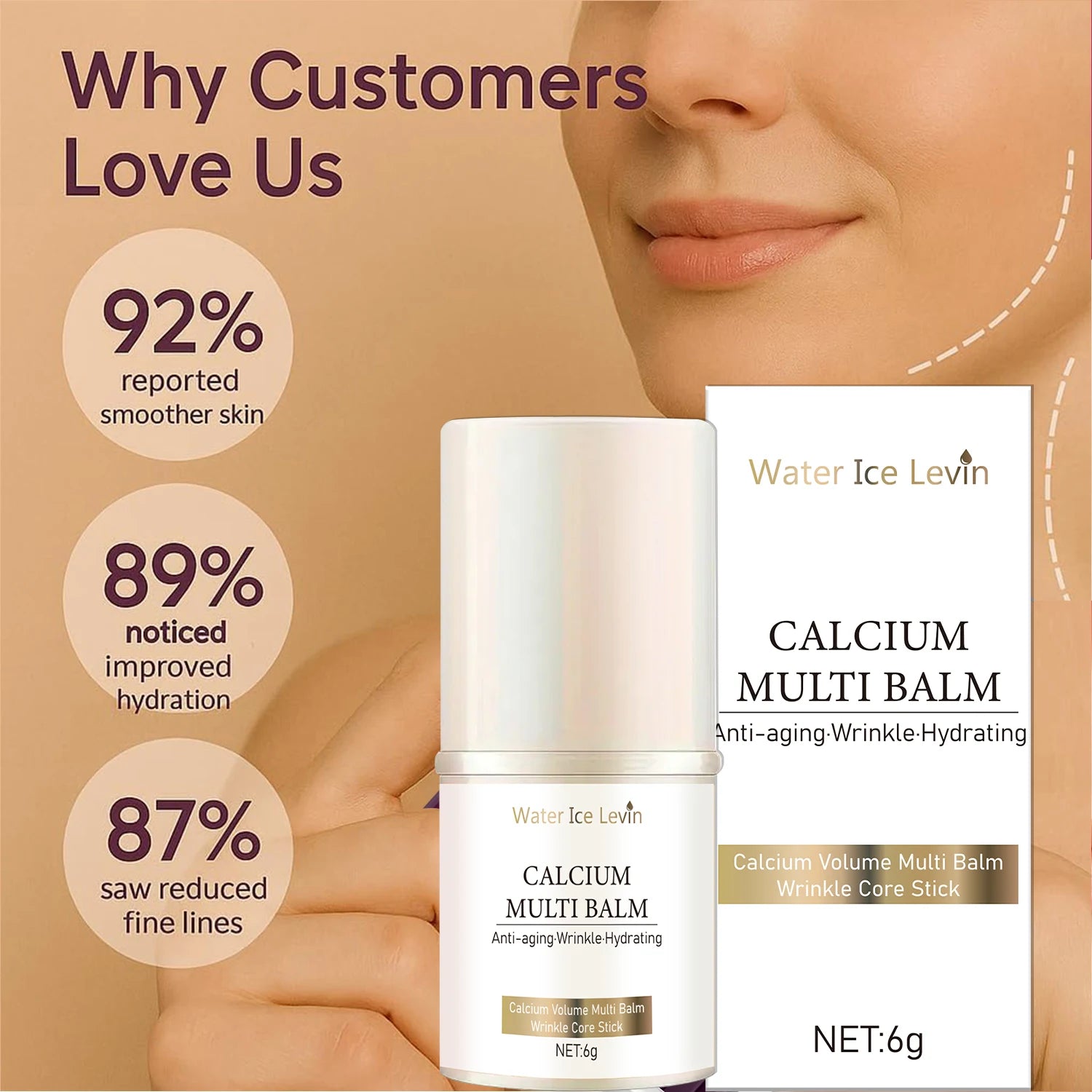 Calcium Hydration Multi Balm Stick Anti Aging Wrinkle Moisturizer - 5