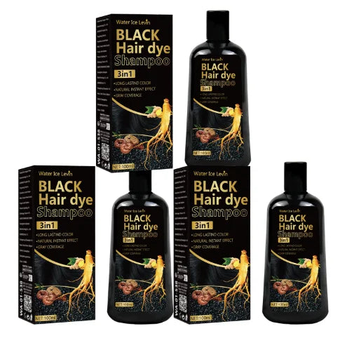 3in1 Black Hair Dye Shampoo with Ginger and Biotin 100g
