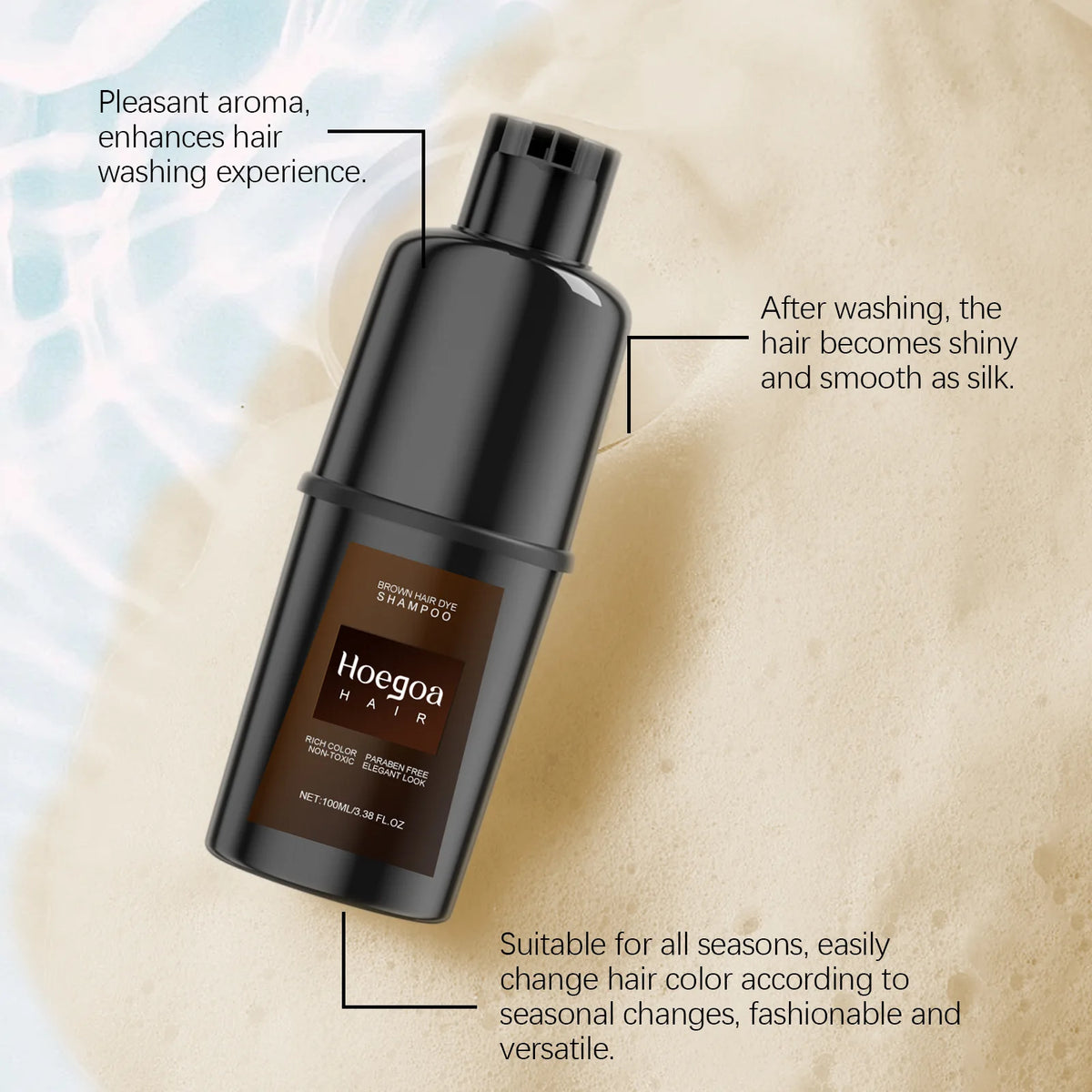 Instant Hair Color Dye Shampoo for Nourishing and Gray Coverage