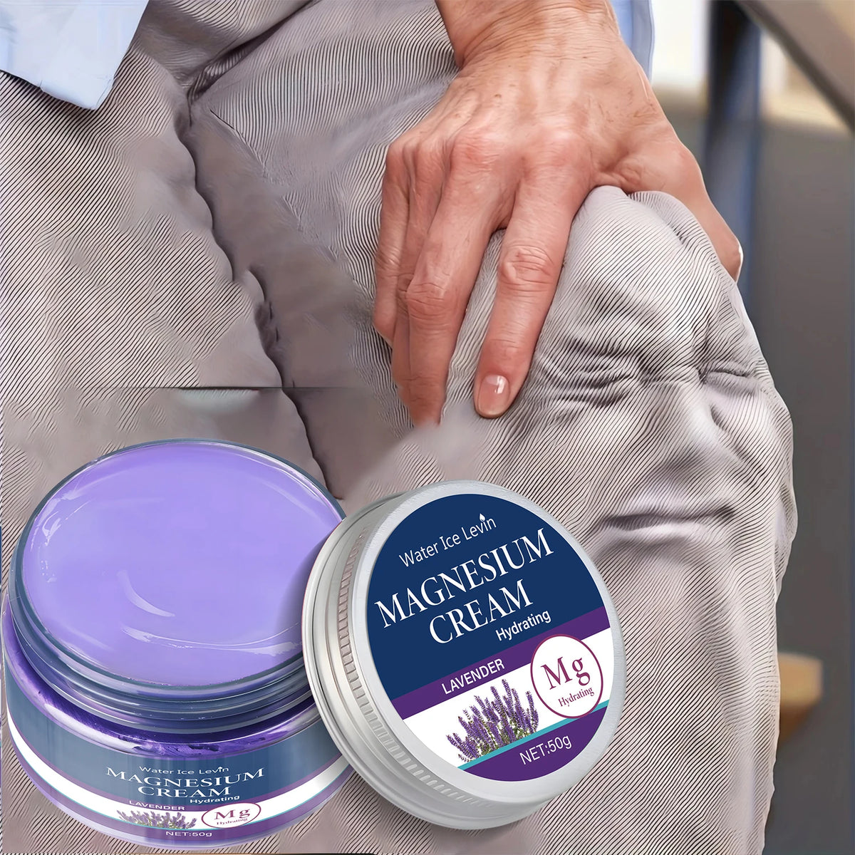 Lavender Magnesium Body Cream Moisturizing Skin Lotion 50g