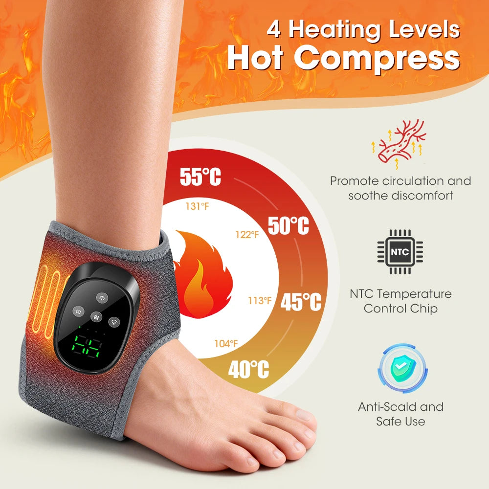 Heated Ankle Massager with Vibration Therapy - 8