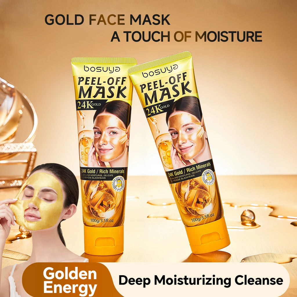 Bosuya 24K Gold Peel Off Facial Mask Deep Pore Cleansing Skin Treatment
