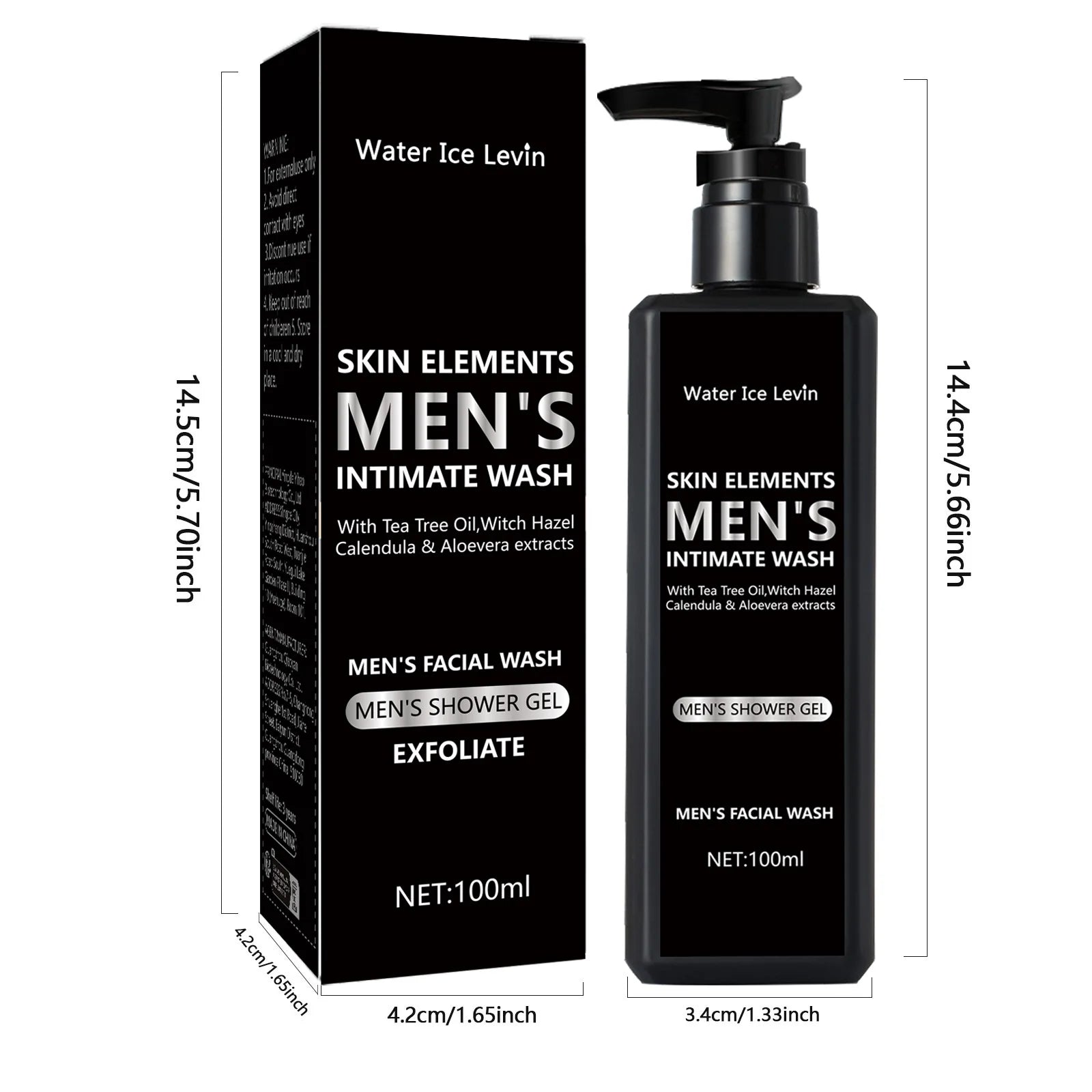 Water Ice Levin Mens Facial Cleanser Oil Control Deep Pore Face Wash - 4