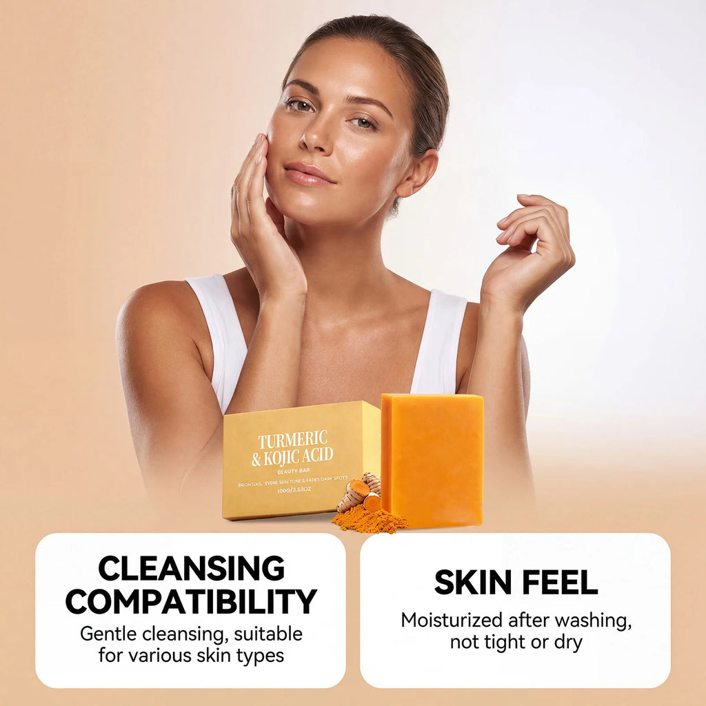 Turmeric and Kojic Acid Cleansing Beauty Bar for Face and Body