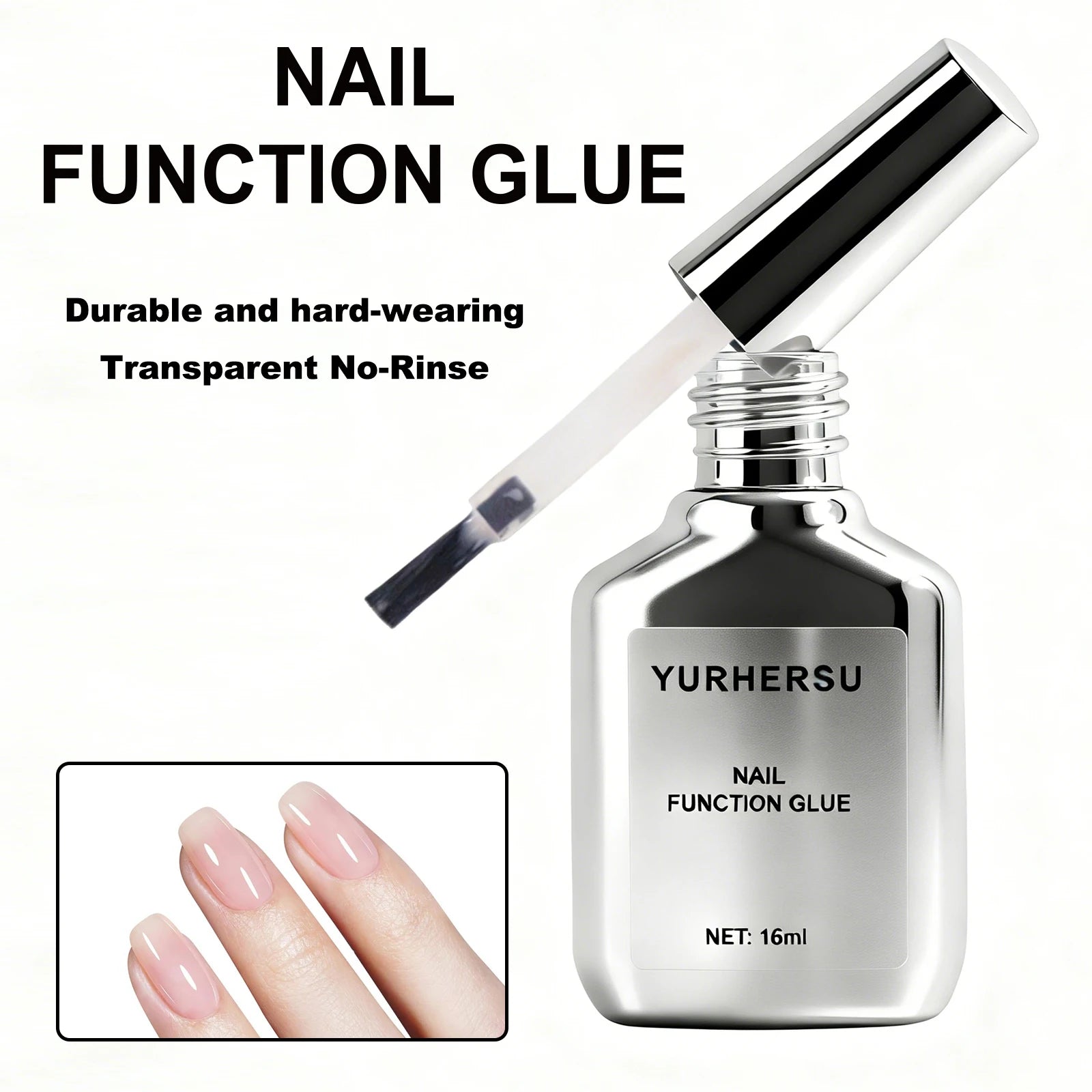 YURHERSU UV LED Nail Glue Strong Adhesive for Tips and Rhinestones - 3