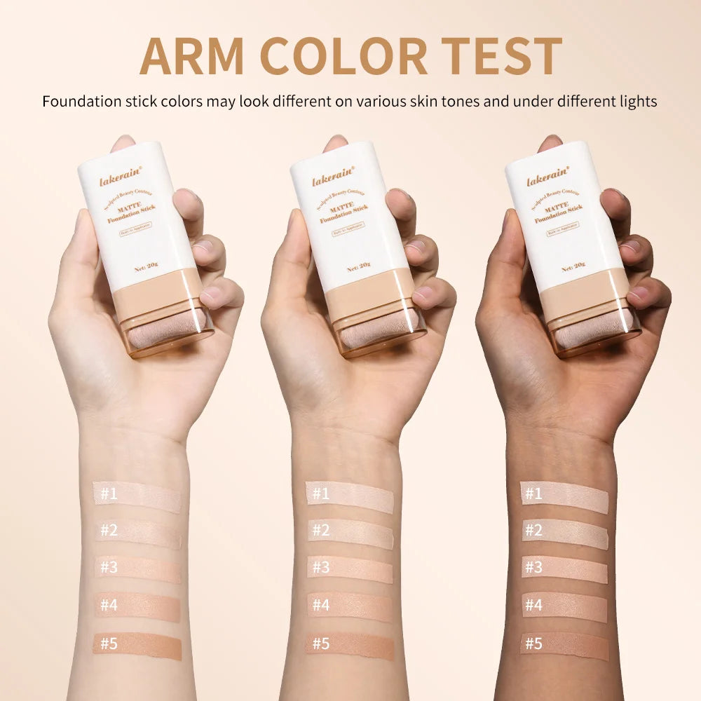 Matte Foundation Stick with Built-in Brush for Flawless Coverage