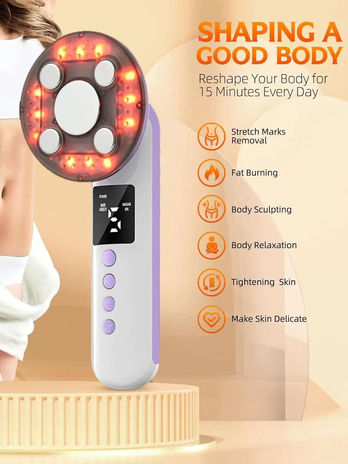 3-in-1 Cordless Body Slimming and Skin Tightening Massager - 10