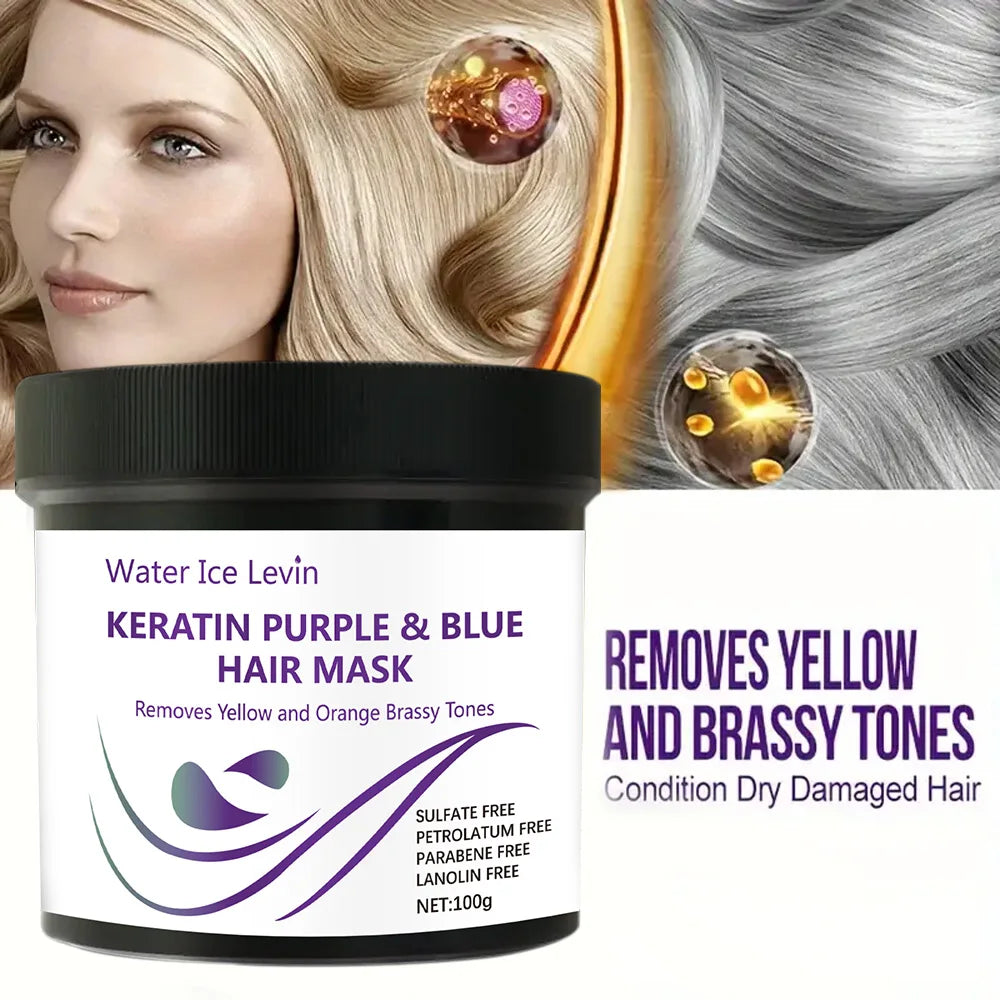 Keratin Purple and Blue Hair Mask for Removing Yellow and Orange Tones - 11