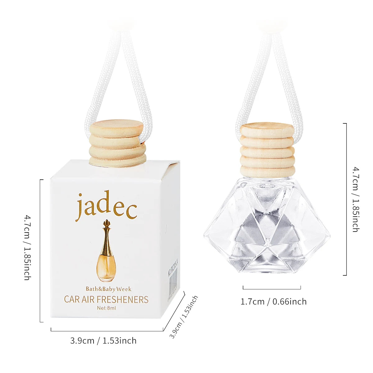 Car Air Freshener Hanging Perfume Diffuser Bottle for Vehicle Interior