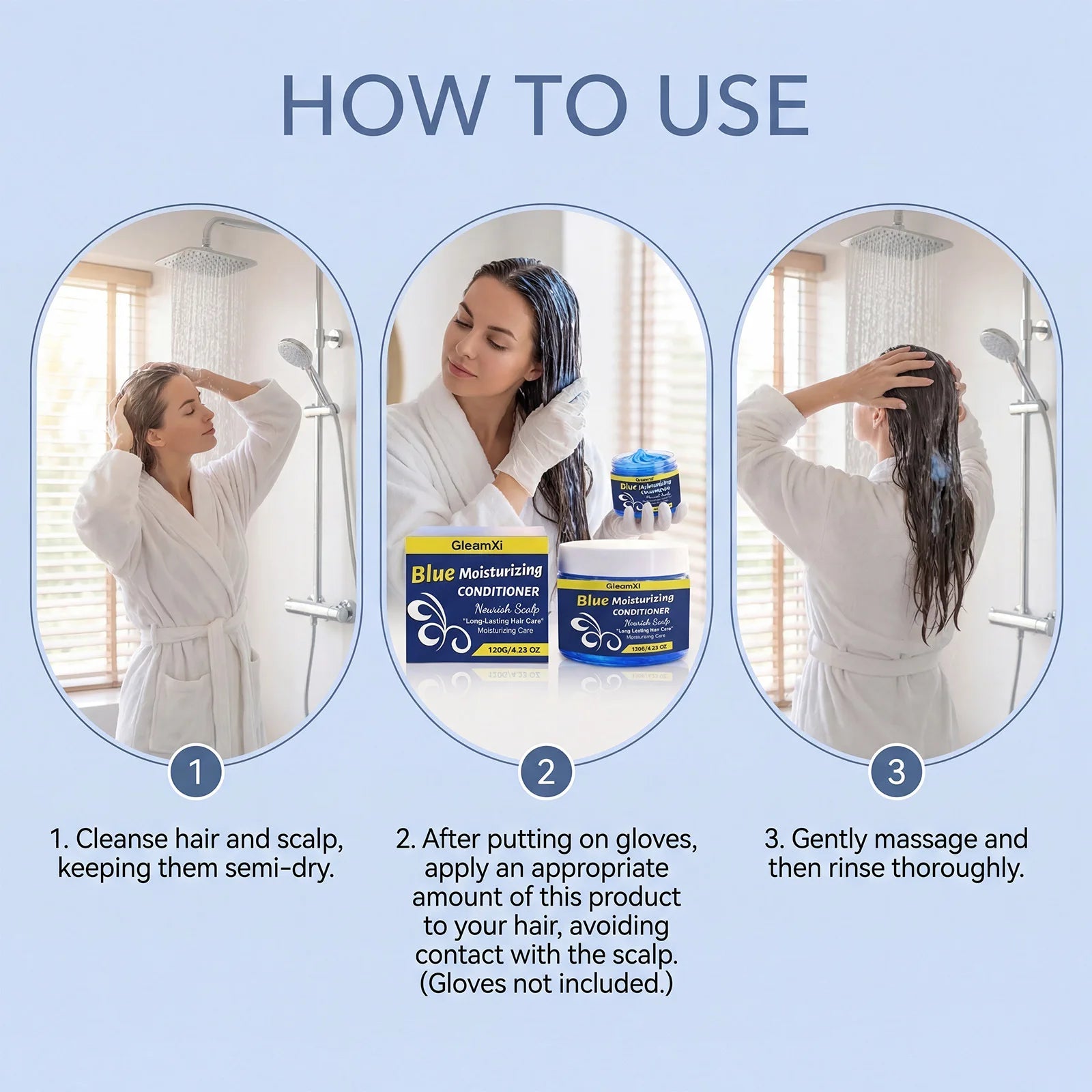 Deep Moisturizing Blue Hair Conditioner Treatment Mask 120g