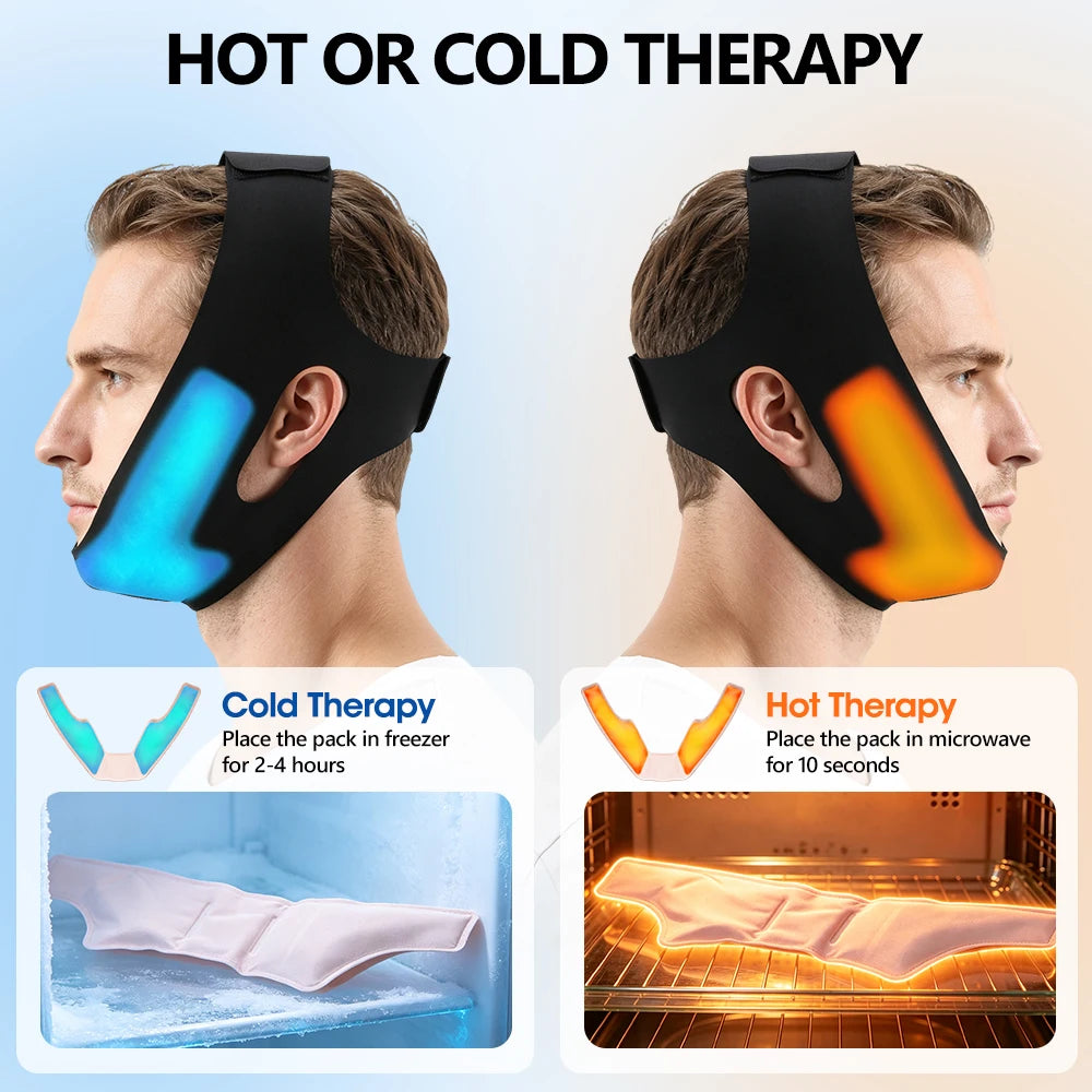 Hot and Cold Facial Compression Wrap for Chin and Jaw