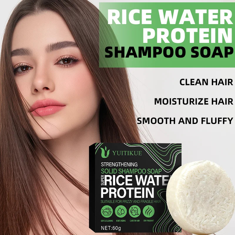 Rice Protein Shampoo Bar for Frizzy and Fragile Hair 60g - 6