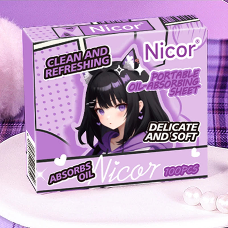 Nicor Oil Absorbing Sheets Portable Facial Blotting Paper for Matte Skin