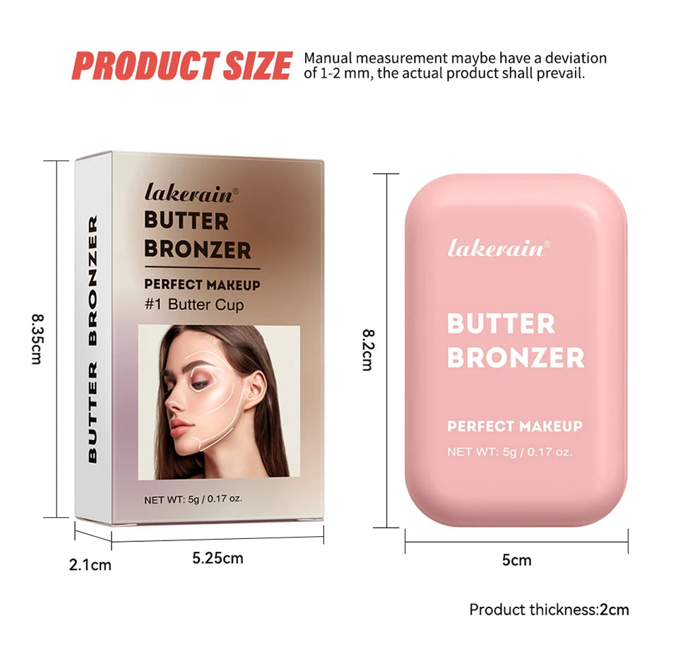 Soft Matte Butter Bronzer Powder for Face Contouring - 16